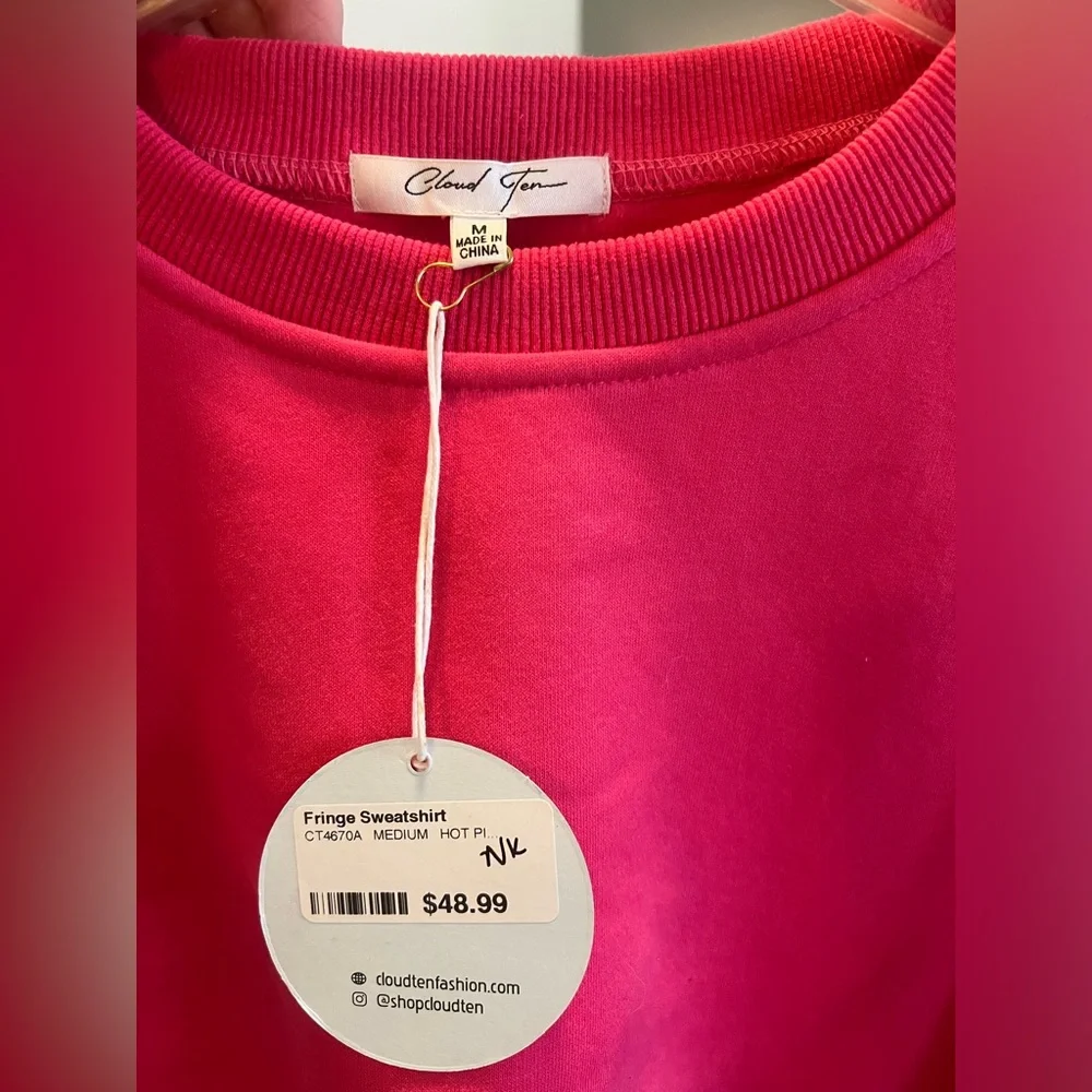 Pink Western Fringe Sweatshirt - Picture 2 of 4